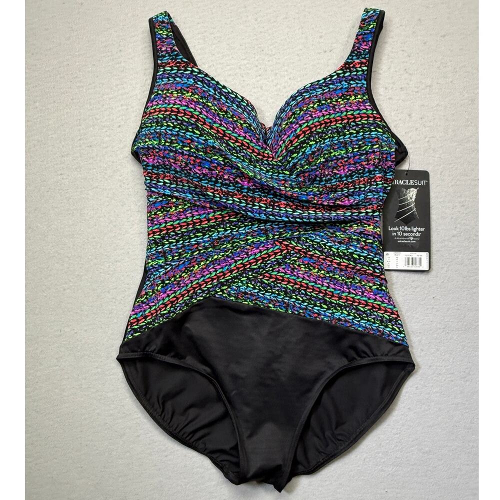 Miraclesuit Women's Slimming Surplice One-Piece Swimsuit, Multi 16 $194
